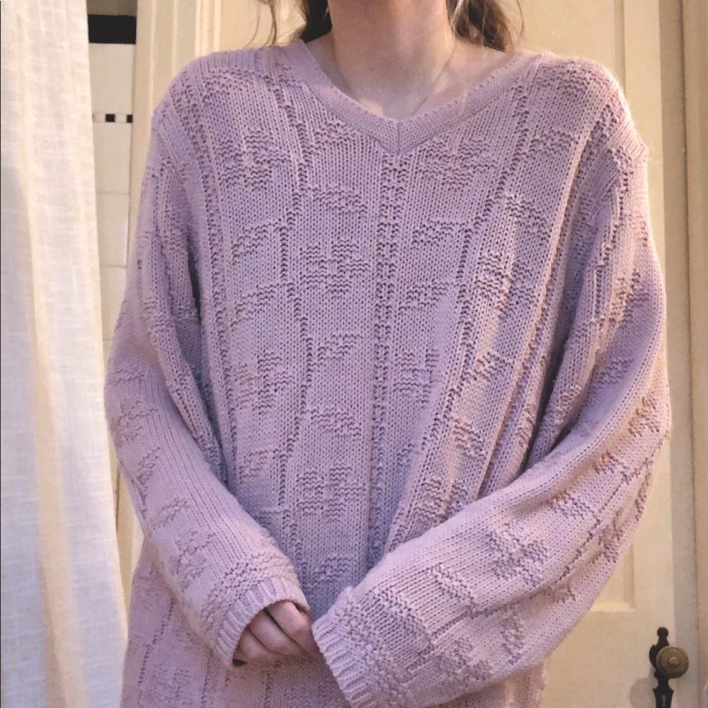 Vintage pink knitted oversized sweater